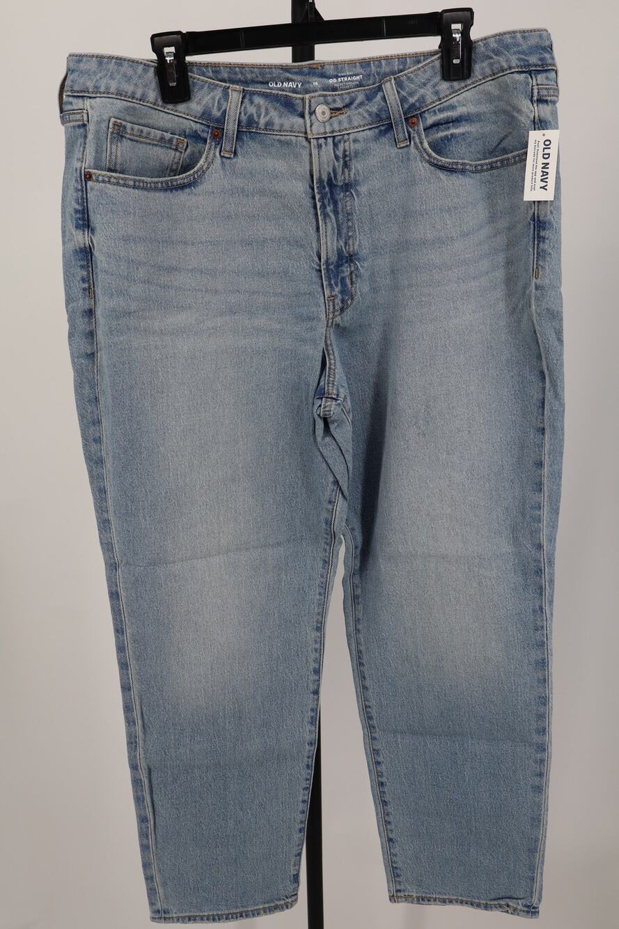 NEW Old Navy OG Straight Jeans Women's Blue High Rise Medium Wash 16